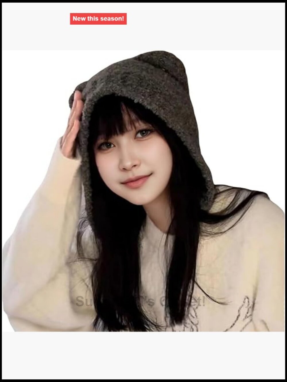 Aesthetic Bear Ears Beanie Cat Ear Crochet Knit Hat Women Cute Winter Unisex
